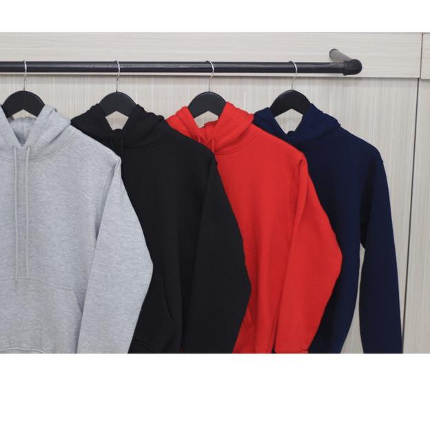 Hoodie Fleece CVC 270-280 gsm Y&S Heavy Soft - Hitam, S