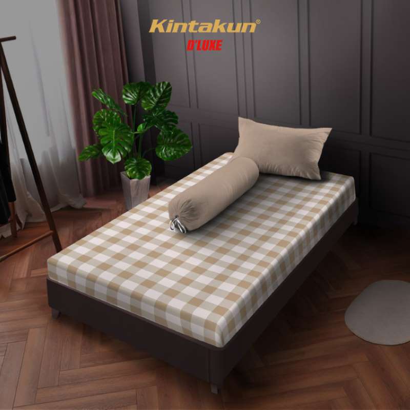 Kintakun Sprei Flat 100/120 Litani Aesthetic Dluxe Microtex Coklat