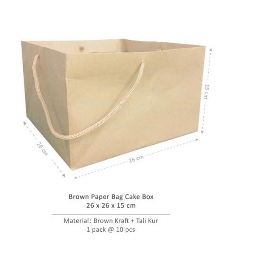 

[Digipack] Brown Paper Bag Cake Box 26 x 26 x 15| Kantong Kertas