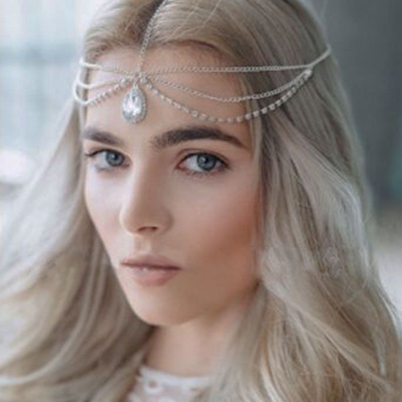 BIN-03 Headpiece headband bindi gaya india hindi crown wedding pernikahan pengantin aksesoris pesta