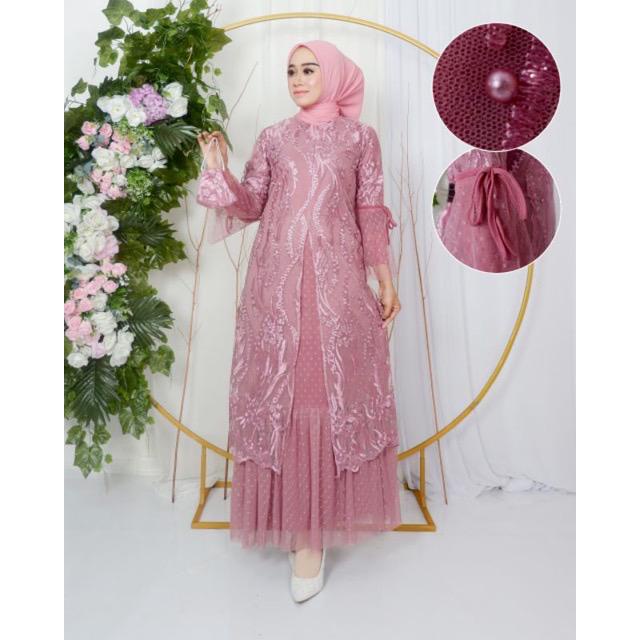 Permata Olshop / Gamis Kebaya Busui Tutu Modern / Kebaya Gamis Pesta Mewah / Gamis Busui / Kebaya Kondangan / Kebaya Seragam