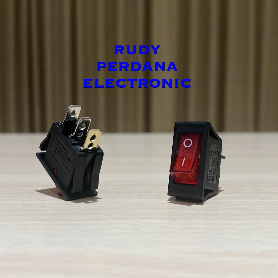 SWITCH SAKLAR ROCKER 3 PIN ON OFF KOTAK GEPENG TEBAL LED 10A 250VAC 15A 125VAC