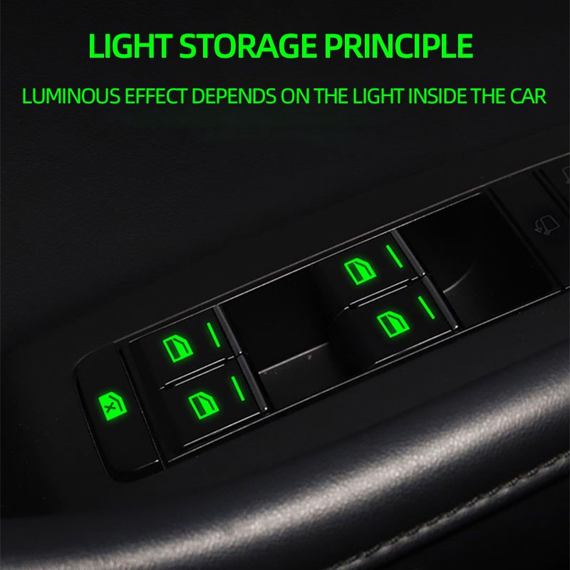 General Motors Control Switch Fluorescent Sticker Self-adhesive PET Car Door and Window Luminous Button Sticker Aksesori