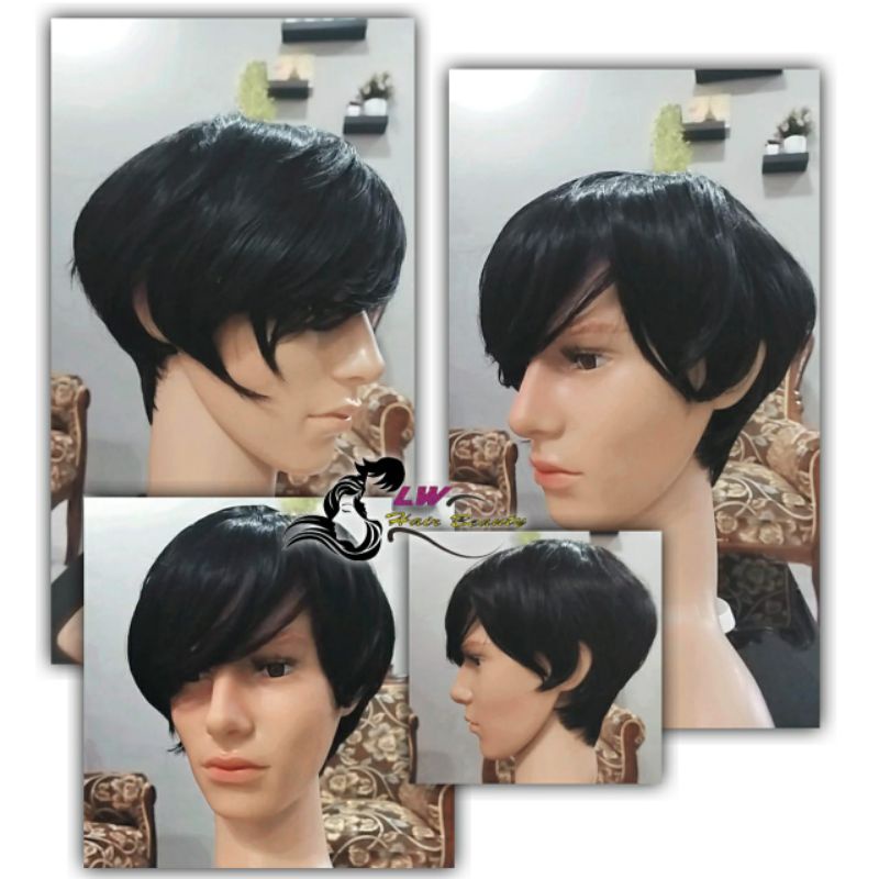 Rambut Palsu Pria Pendek Lurus Murah