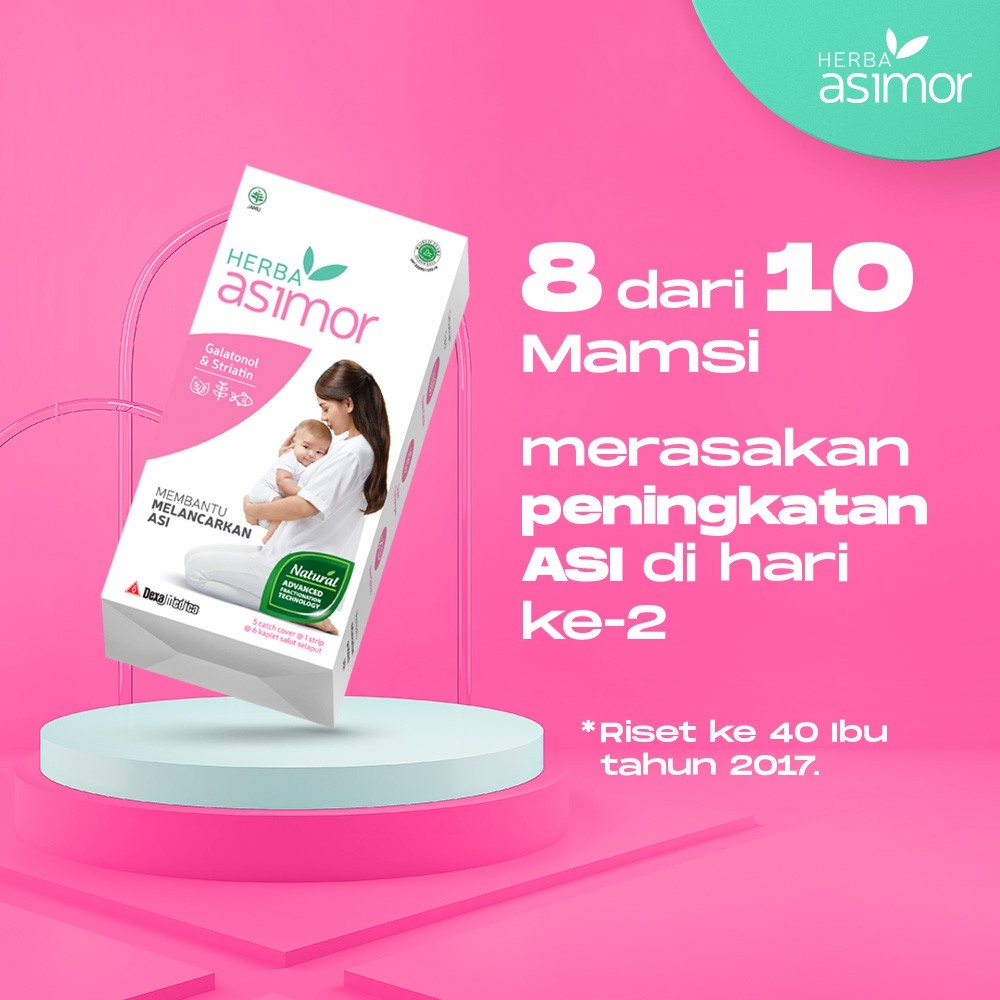 Herba Asimor Asi Booster Pelancar ASI Asli Herbal Daun katuk dan Ikan Gabus Isi 30 Tablet