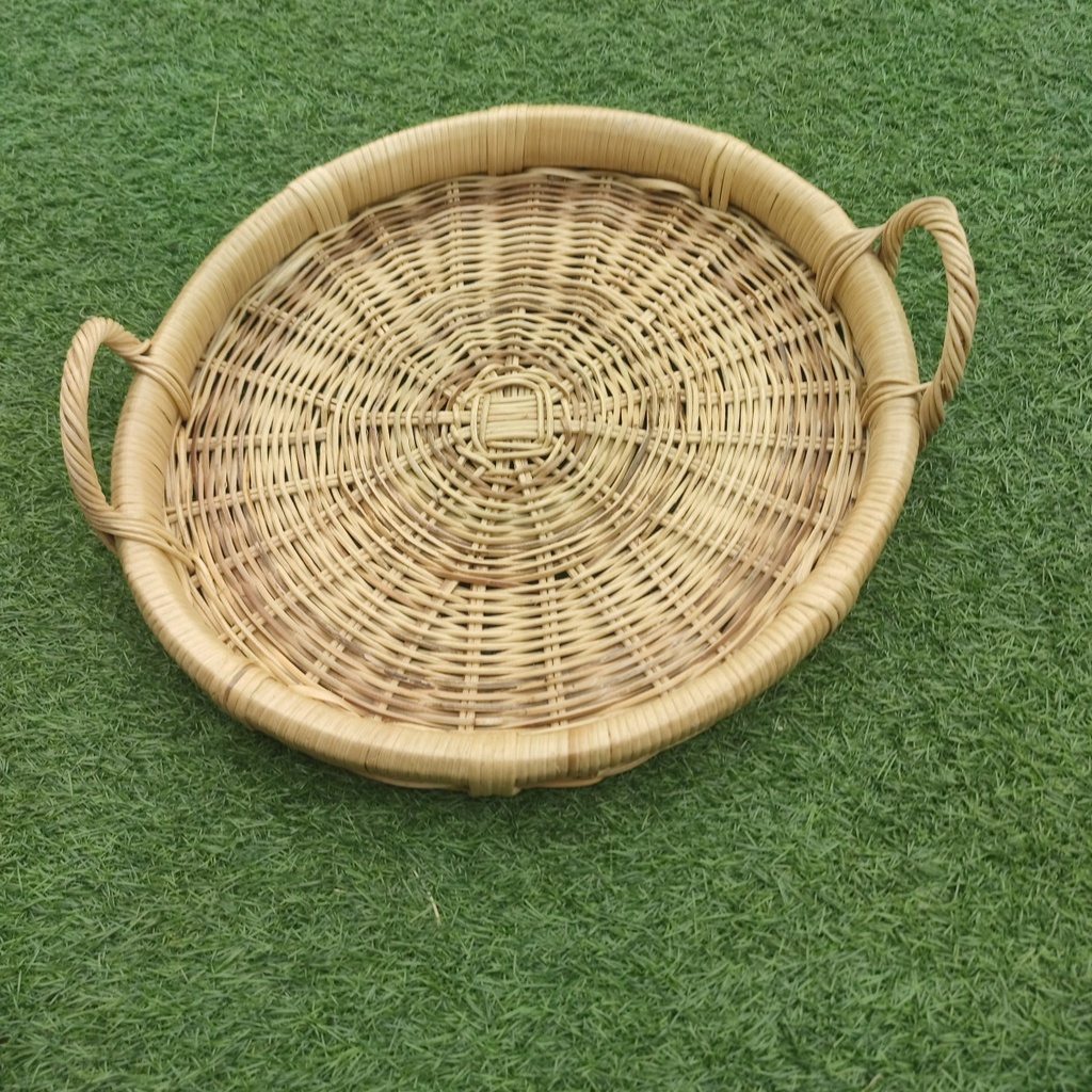 Kerajinan Tangan Rotan - Nampan Bulat Kuping 40x40x5cm