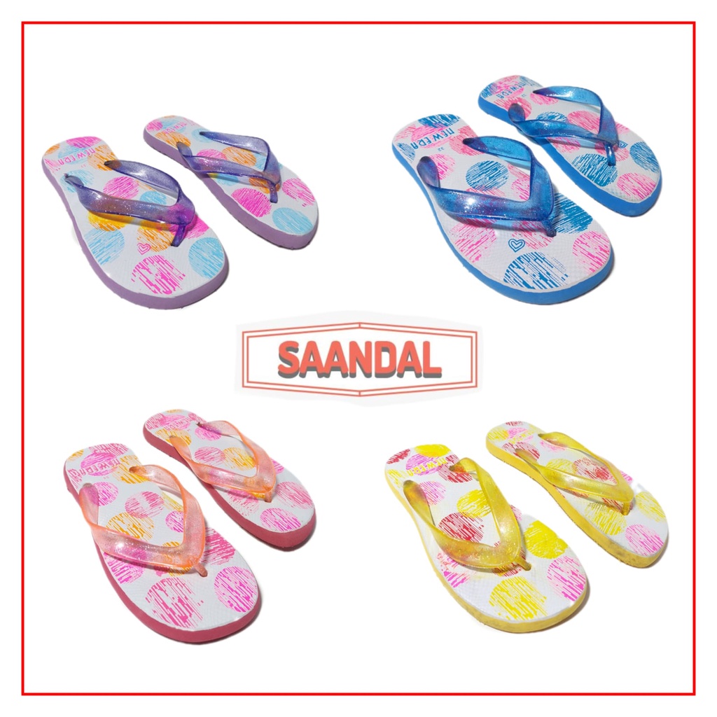 Sandal Jepit Anak Perempuan New Era Beauty Tali Glitter Anti Licin