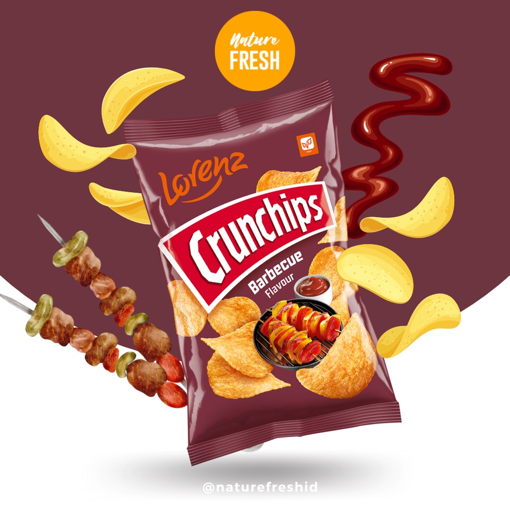 Lorenz Crunchips Potato Salted / BBQ / Paprika /  Cheese &amp; Onion / Red Chili 100gr