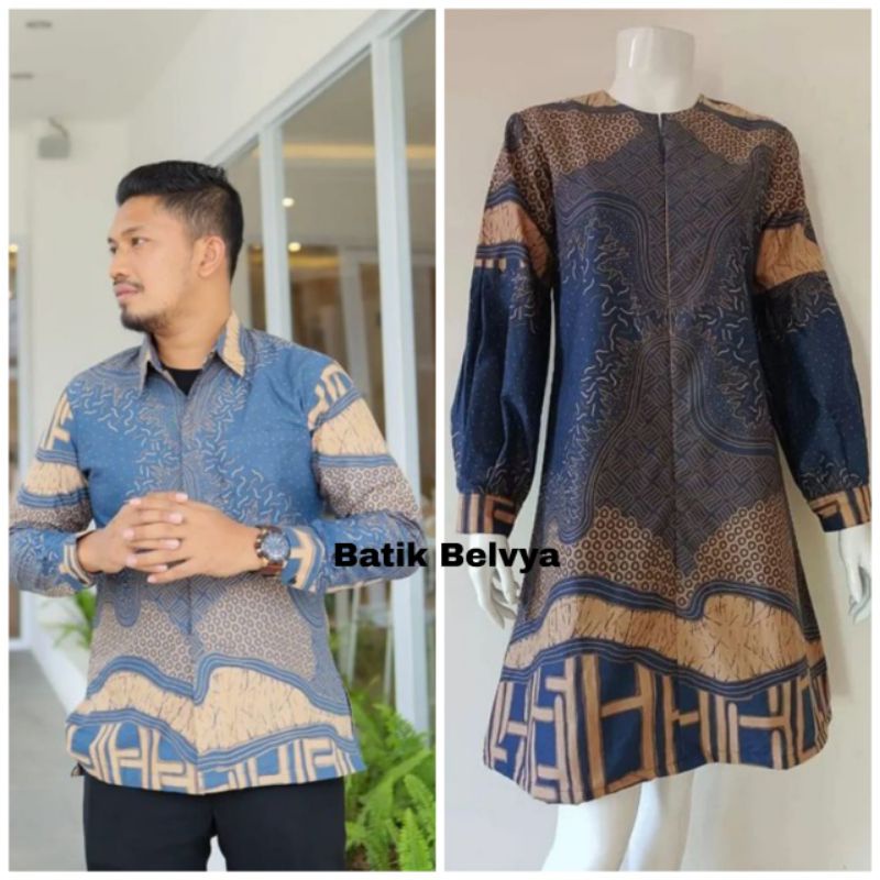 set couple batik motif ombak biru / Batik sragen / batik solo / dress batik / tunik batik / kemeja batik / batik sarimbit / batik belvya / batik semar / batik danar hadi / batik aluna / batik widya kusuma / batik sri mulyani / batik aida / batik kanaya