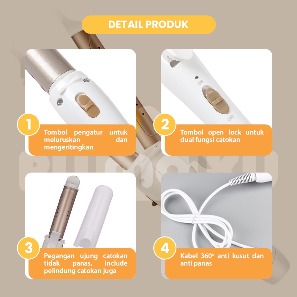 Rumaku Catokan Rambut Pengeriting Rambut 2 in 1 Multifunction Hair Straightener Premium Quality