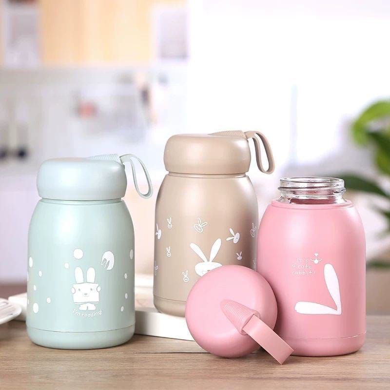RY - Botol minum kopi teh susu / botol kaca mini kelinci 330 ML / Botol mini tumbler lucu anak dewasa-2