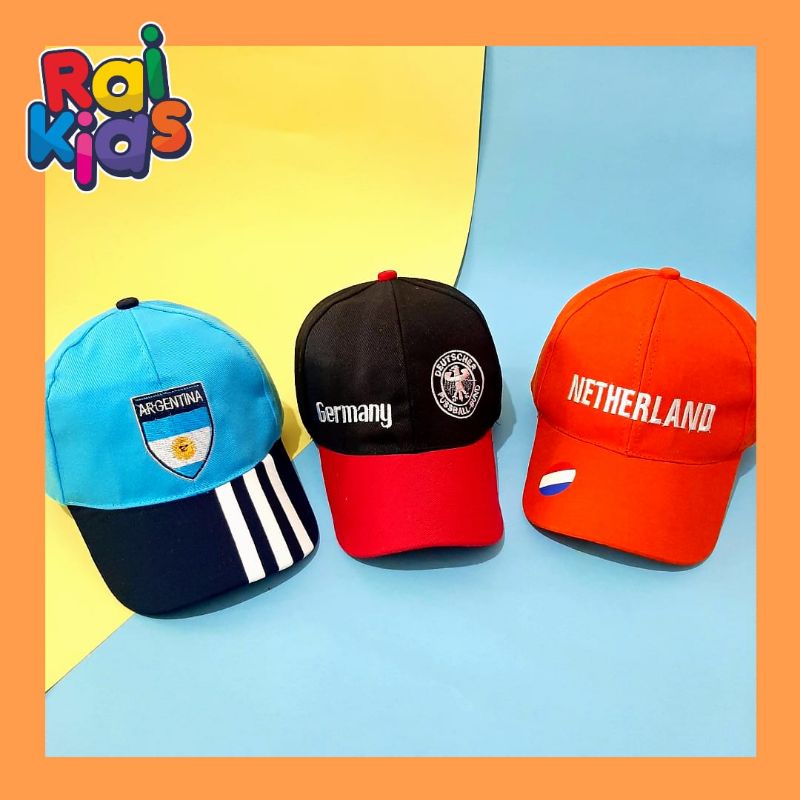 TOPI SNAPBACK WORLD CUP / TOPI PIALA DUNIA RAIKIDS / TOPI FIFA WORLD CUP RAI KIDS  SIZE KIDS DAN JUNIOR