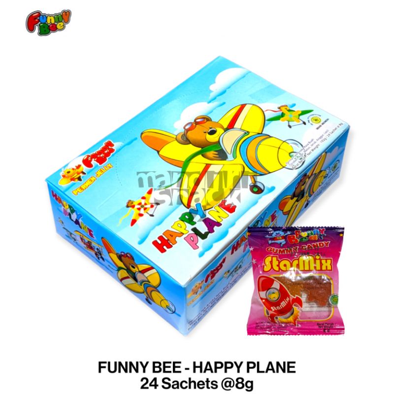 

FUNNY BEE GUMMY CANDY HAPPY PLANE PERMEN JELI