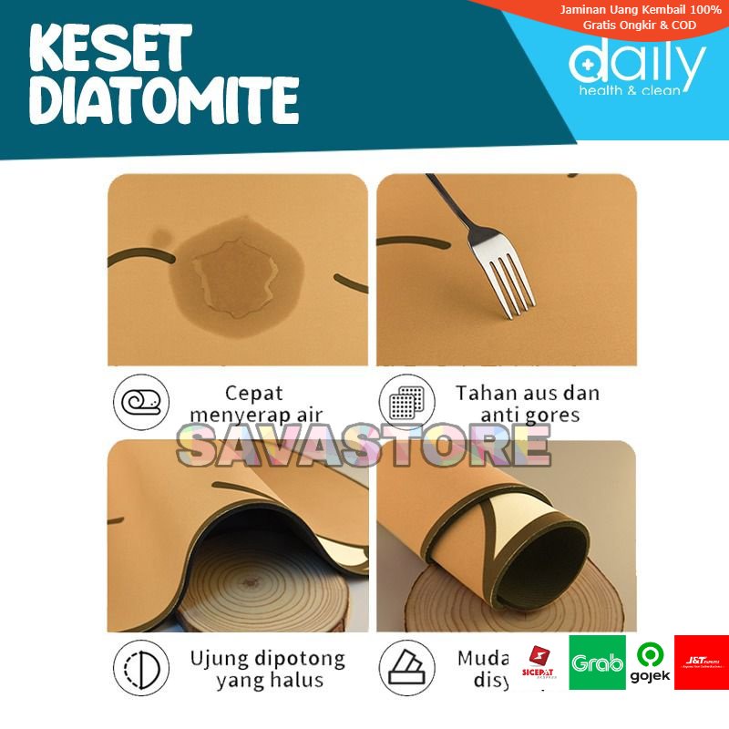Keset Kamar Mandi Soft Cute Diatomite Floor Mat Serap Air Anti Slip