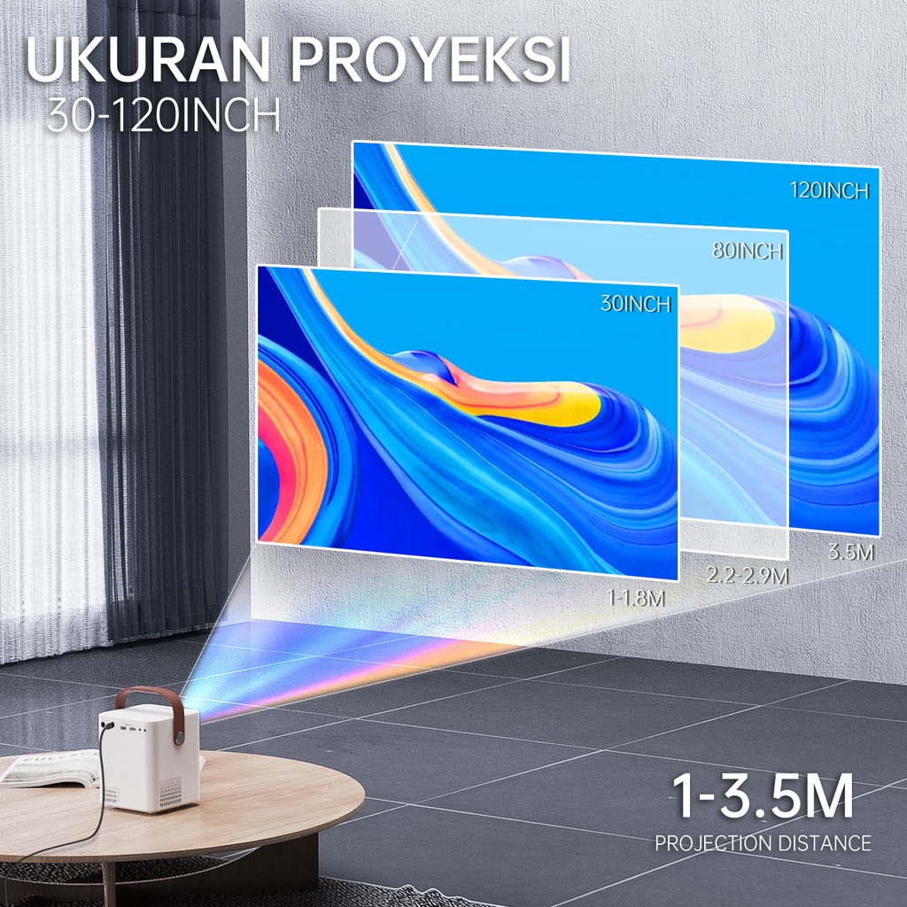 [COD] QIAOLET K1A Proyektor 6000 Lumens Portable Projector Android 9.0 Proyektor Mini Dukungan Untuk Terhubung Ke Laptop Dan HP Home Theater