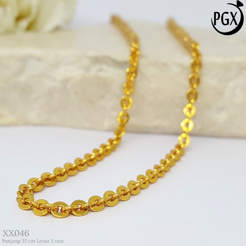 PGX Kalung Pria Wanita Xuping Perhiasan Lapis Emas Aksesoris Fashion Premium - XX046