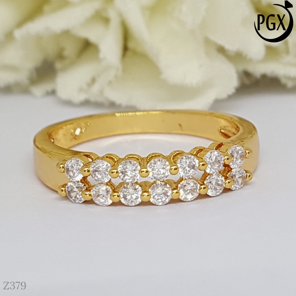 PGX Cincin Xuping Wanita Aksesoris Fashion Perhiasan Lapis Emas Premium - Z379