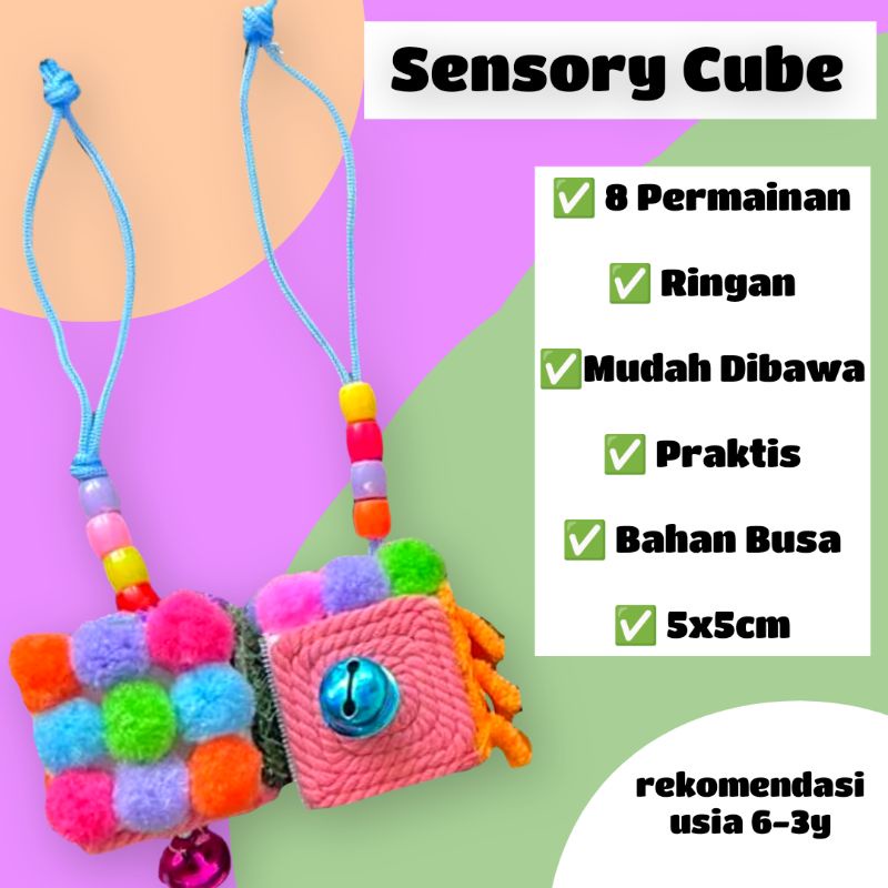 Mainan Montessori Sensory Cube Mainan Motorik Bayi