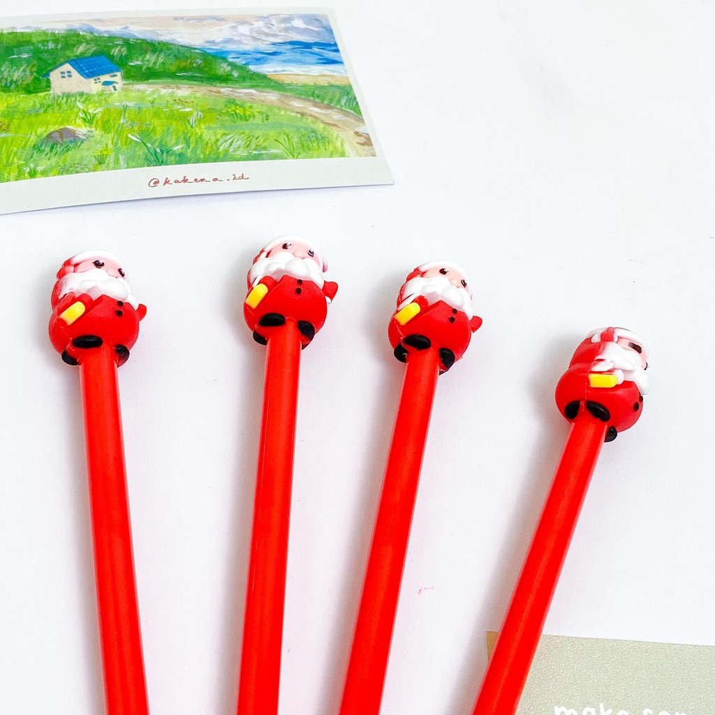 

PEN GEL SANTA CLAUS / PENA GEL TINTA HITAM KARAKTER NATAL SANTA CLAUS CHRISTMAS XMAS ALAT TULIS LUCU