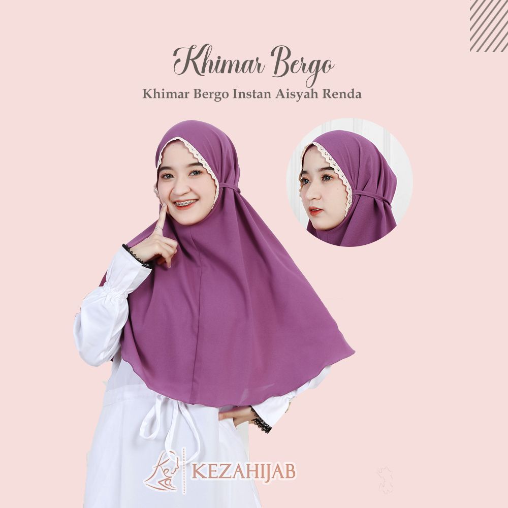 BERGO RENDA MARYAM/KHIMAR RENDA - AISYAH DIAMOND