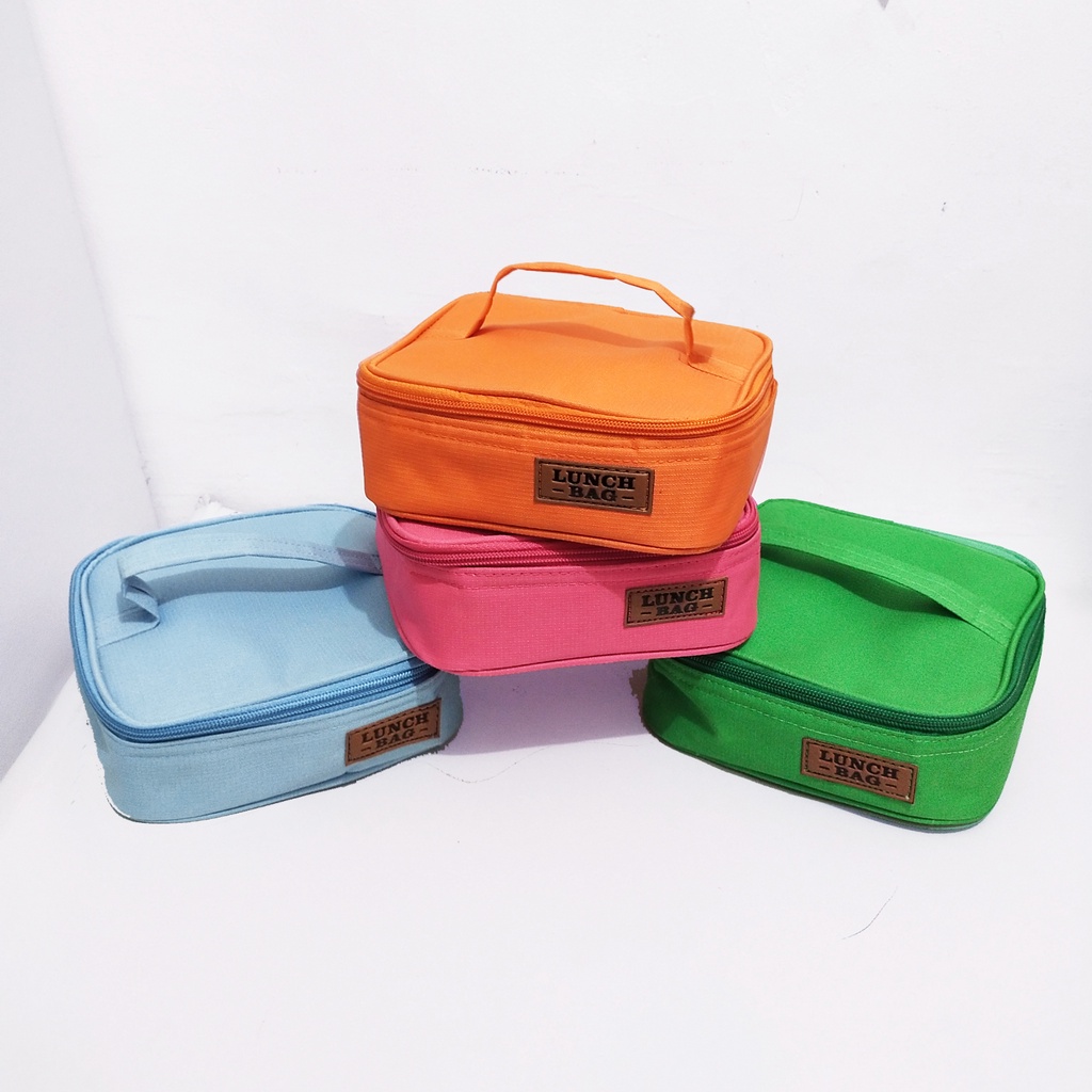 Tas bekal mini polos tas bekal makanan aluminium foil lunch bag waterproof mini murah tempat kotak makan