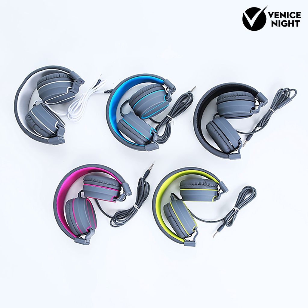 (VNEP) (Berkabel) Headphone High Fidelity Noise Reduction Headset Gaming Stereo 3.5mm Lipat dengan Mircophone untuk Komputer