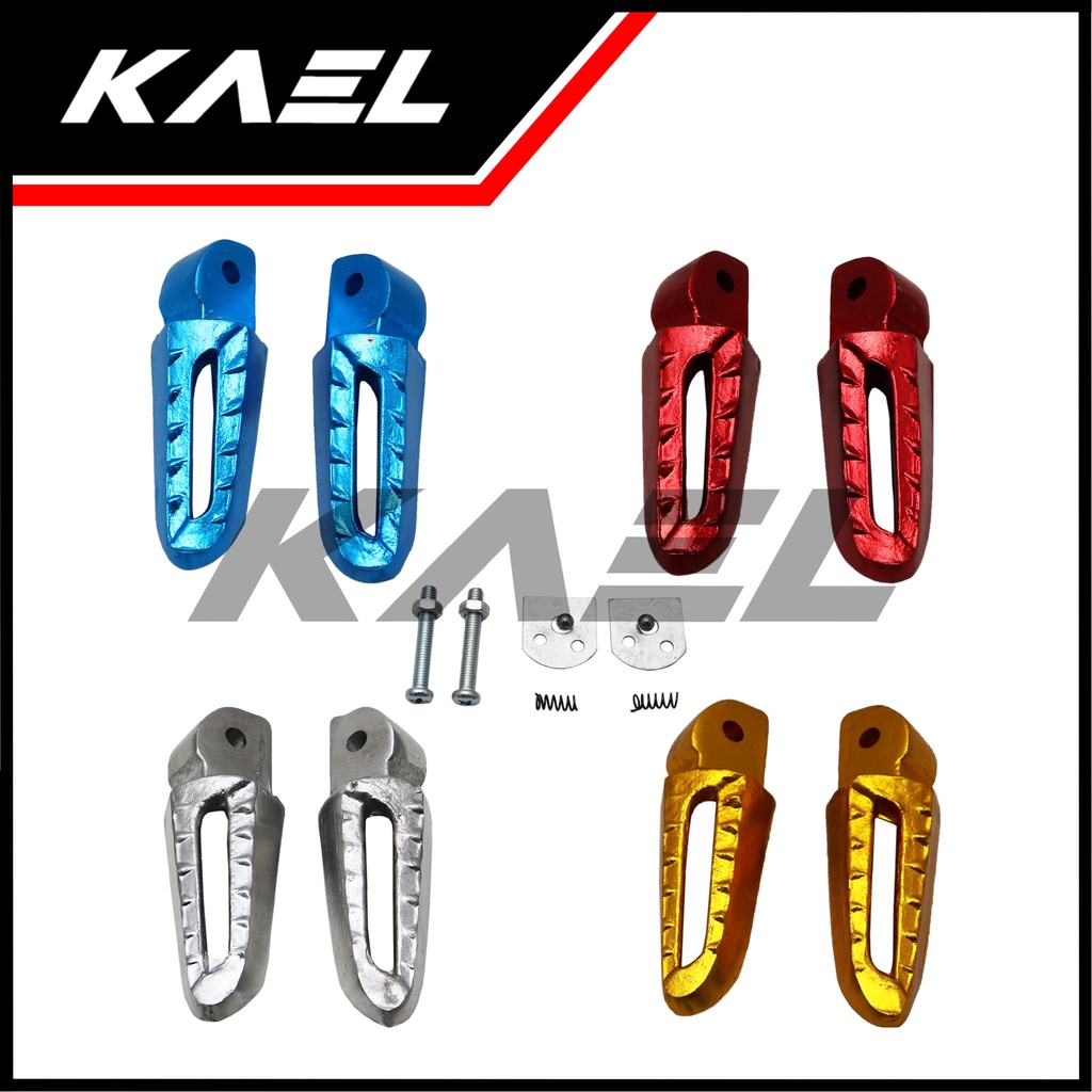 Footstep Belakang Alumunium Variasi Honda Beat FI-F1/Scoopy/Spacy/Vario 110-125-150/Revo-Absolute/Blade Foot Step Pijakan-Kaki Warna Merah-Silver-Biru-Gold-Emas