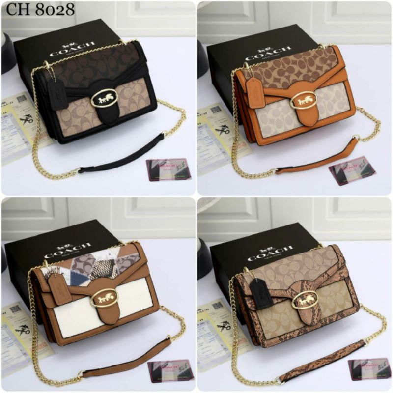 Tas Wanita Import Coach Parker Signature Shoulder Bag 8028Q WITH BOX