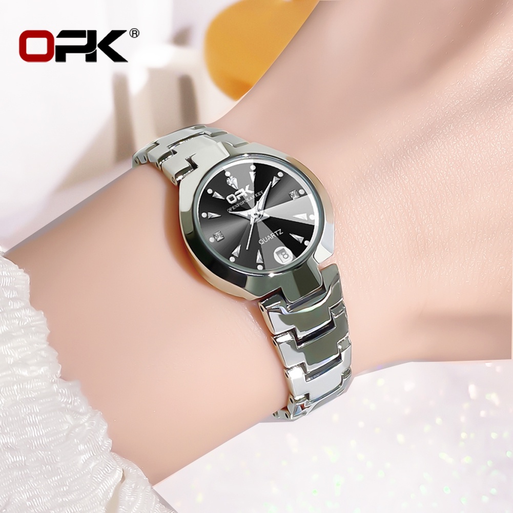 OPK Jam Tangan Wanita Anti Air Original Kecil Branded Cewek Rantai Kuarsa Stainless Steel Terbaru Elegan 2022