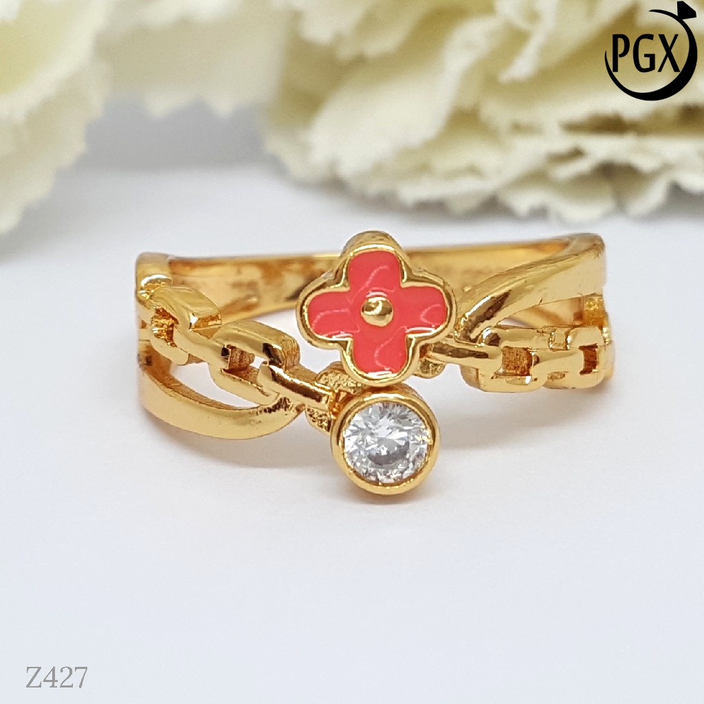 PGX Cincin Xuping Wanita Aksesoris Fashion Perhiasan Lapis Emas Premium - Z427