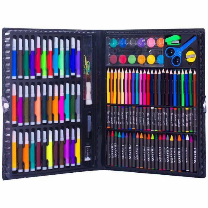 

[COD AKTIF] Crayon Anak 150 pcs / anak lukis anak 150pcs - Hitam