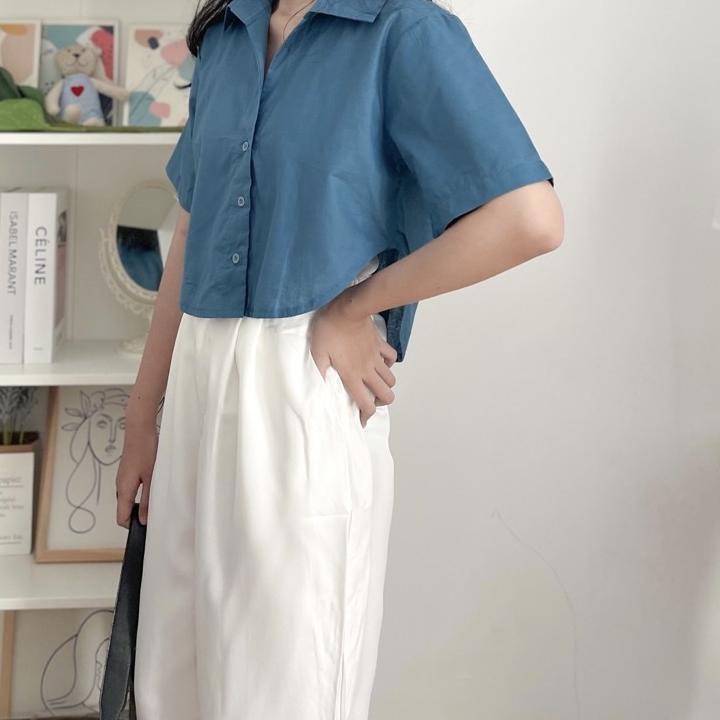 MakeGrosir - RUDYA CROP KEMEJA BIGSIZE / Kemeja Outer Crop  / Oversized Shirt / Atasan Wanita / Outer Wanita