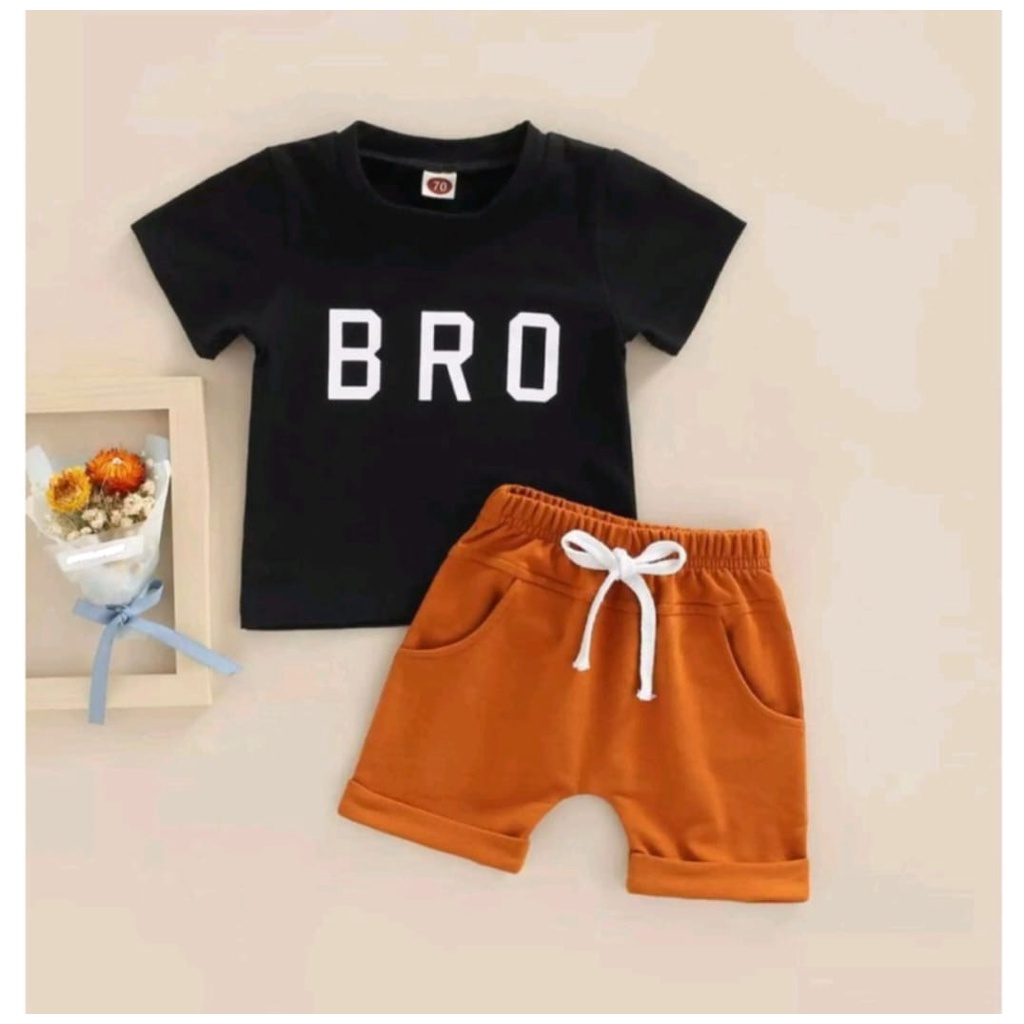 PROMO-SETELAN BAJU KAOS ANAK MUSIM PANAS MOTIF BRO UMUR 1-5 TAHUN SETELAN BAJU ANAK LAKI-LAKI DAN PEREMPUAN