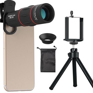 Lensa Teleskop Monokuler Zoom 18X Dengan Tripod Untuk Kamera Hp Universal