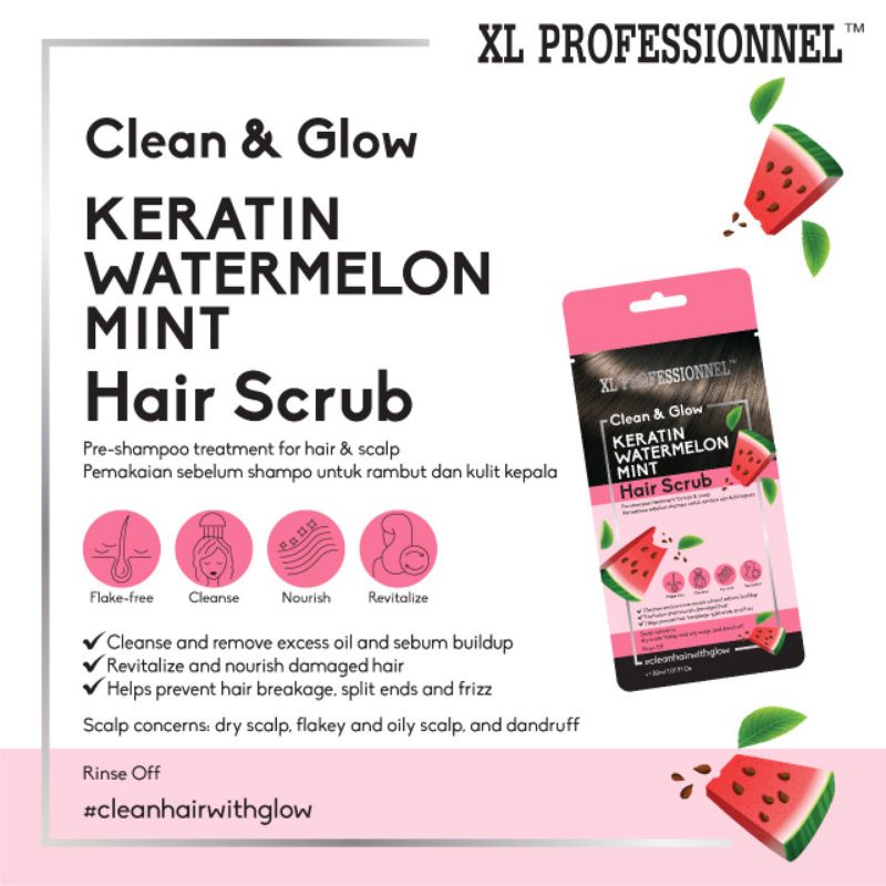 XL PROFESSIONNEL Clean &amp; Glow Hair Scrub 30mL Sachet