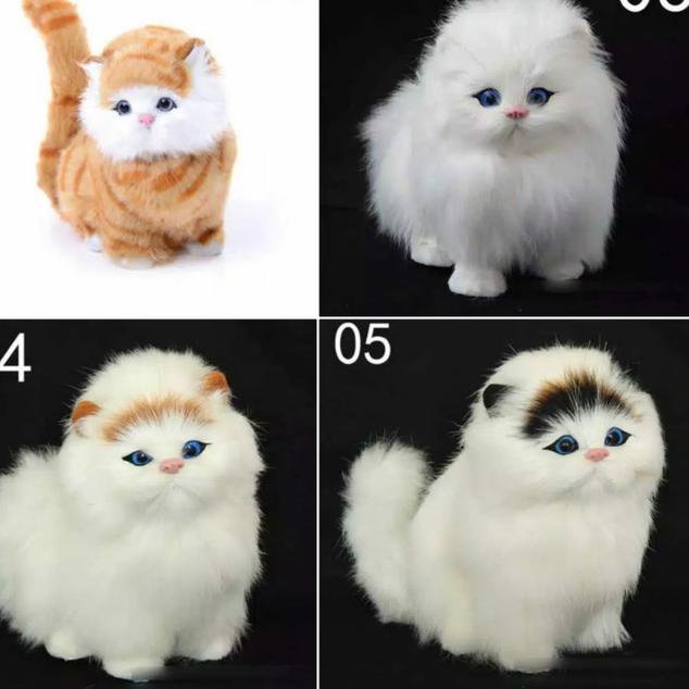 Boneka Kucing Simulasi 3D mirip seperti Kucing Asli Bersuara Meong