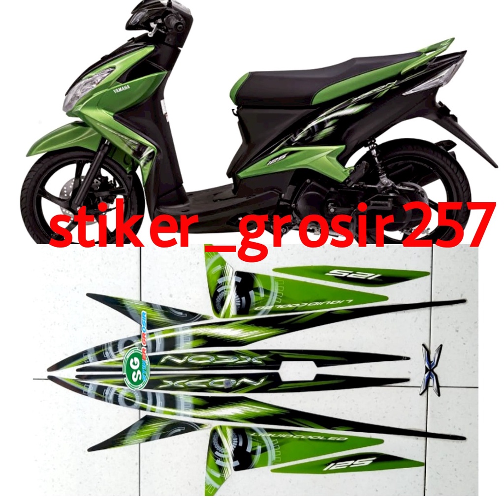 STIKER STRIPING LIS BODY MOTOR YAMAHA XEON KARBU 2012 HIJAU