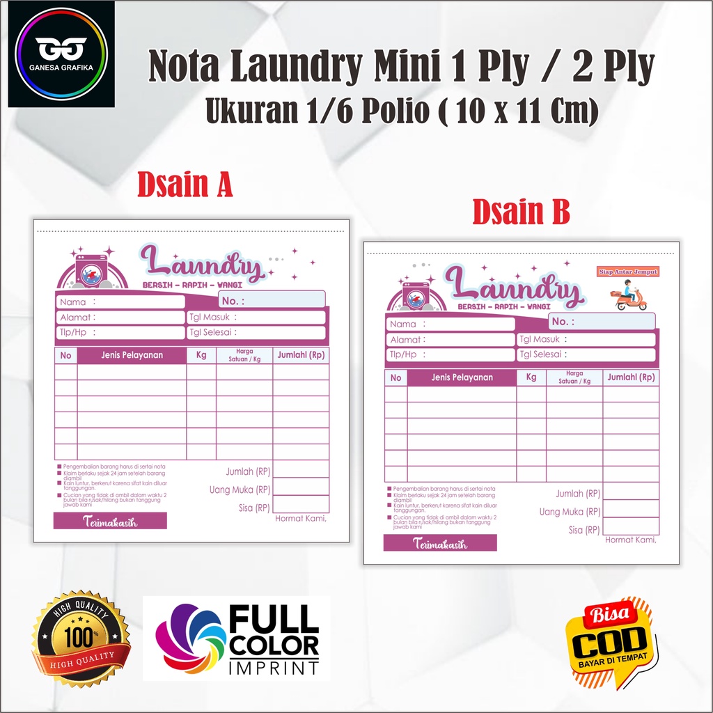 

BISA COD | nota laundry mini nota laundry 1 ply nota laundry 2 rangkap mini / notalaundry 2 rangkap / nota laundry nama sendiri / nota laundry 2ply murah/nota laundry custom / nota laundry murah / nota laundry 3 ply murah / nota bon laundry / nota 2 ply
