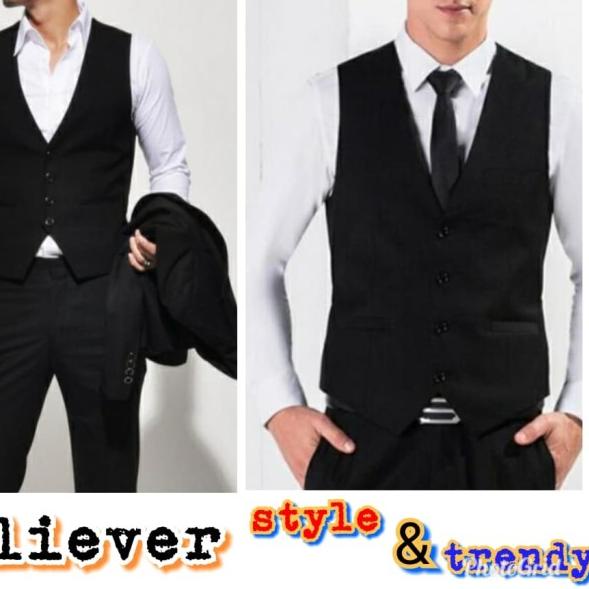 Rompi Pria Hitam-Vest Pria-Rompi Pria-Rompi-Vest Hitam-Rompi hitam - Hitam, M