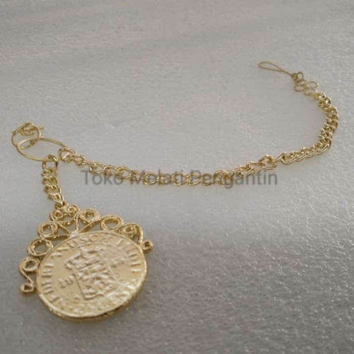 Pin Aksesoris Bros Rantai Koin Benggol Baju Beskap Sunda Dan Betawi Emas