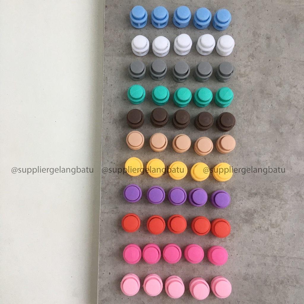 10 Pcs Stopper Klakson Doff Full Warna Warni 14MM Lubang Dua Stoper