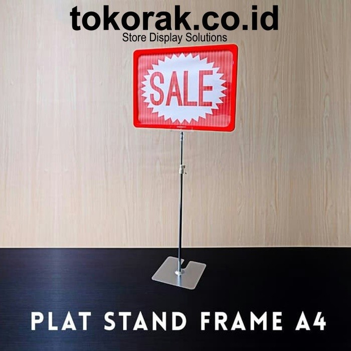 

Rak Display Stand Label Harga Frame A4 Plat Promo