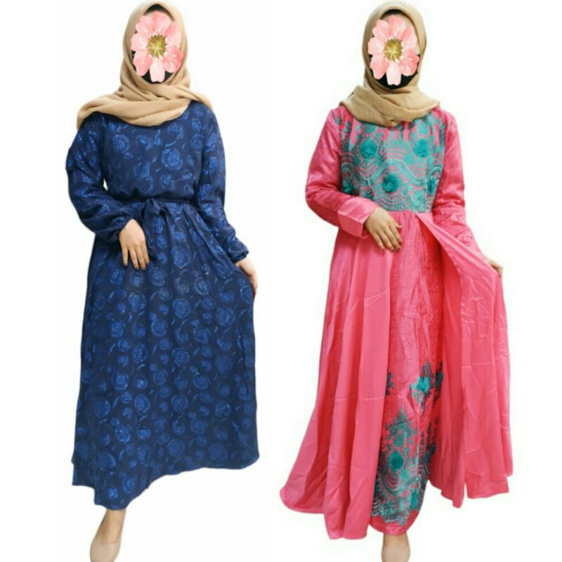 GAMIS WANITA CEWEK  PEREMPUAN  BLING BLING BROKAT BUSUI GAUN PESTA TALI PINGGANG PREMIUM  IMPOR IMPO