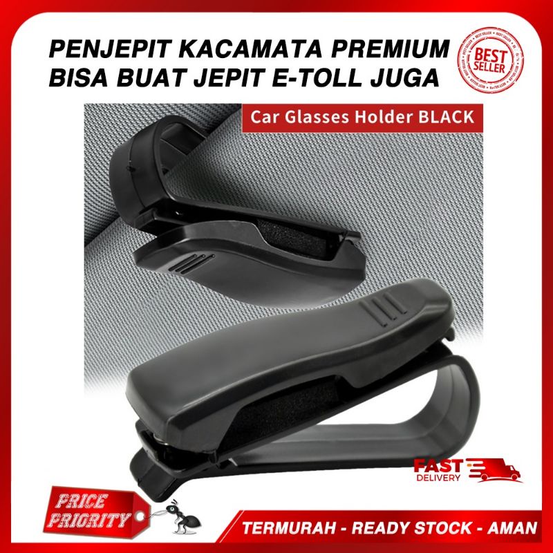 Jepitan SunVisor Clip Kacamata EToll Kartu Parkir Kabin Mobil - Hitam