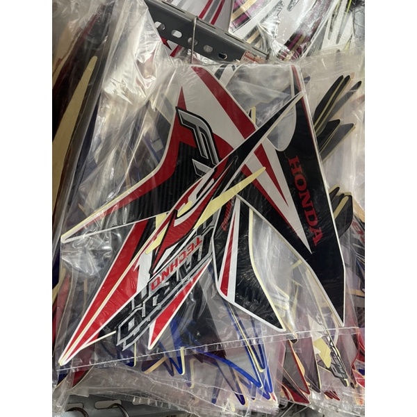 STIKER STRIPING VARIO TECHNO 125 FI 2014 PUTIH MERAH