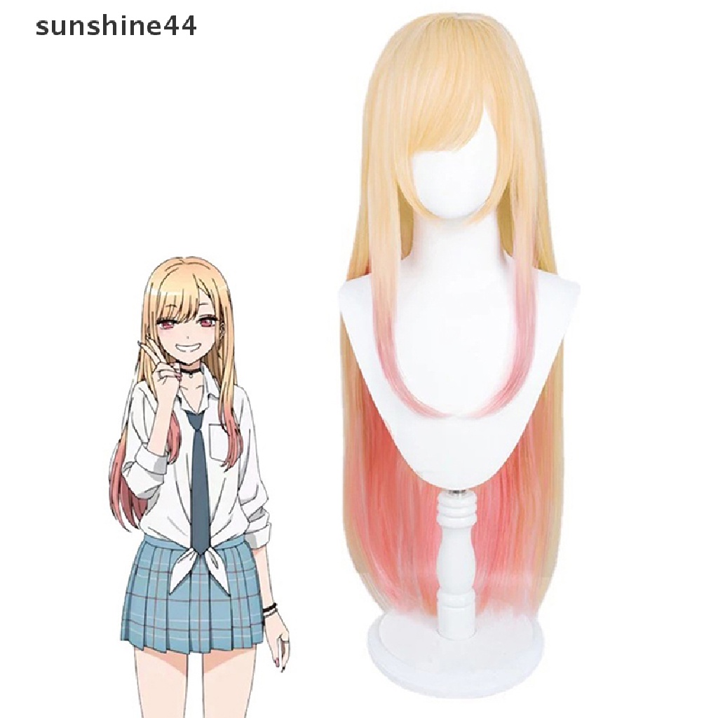 Sunshine Wig / Rambut Palsu Anime My Dress-Up Darling Marin Kitagawa Warna Kuning Gradasi Untuk Cosplay