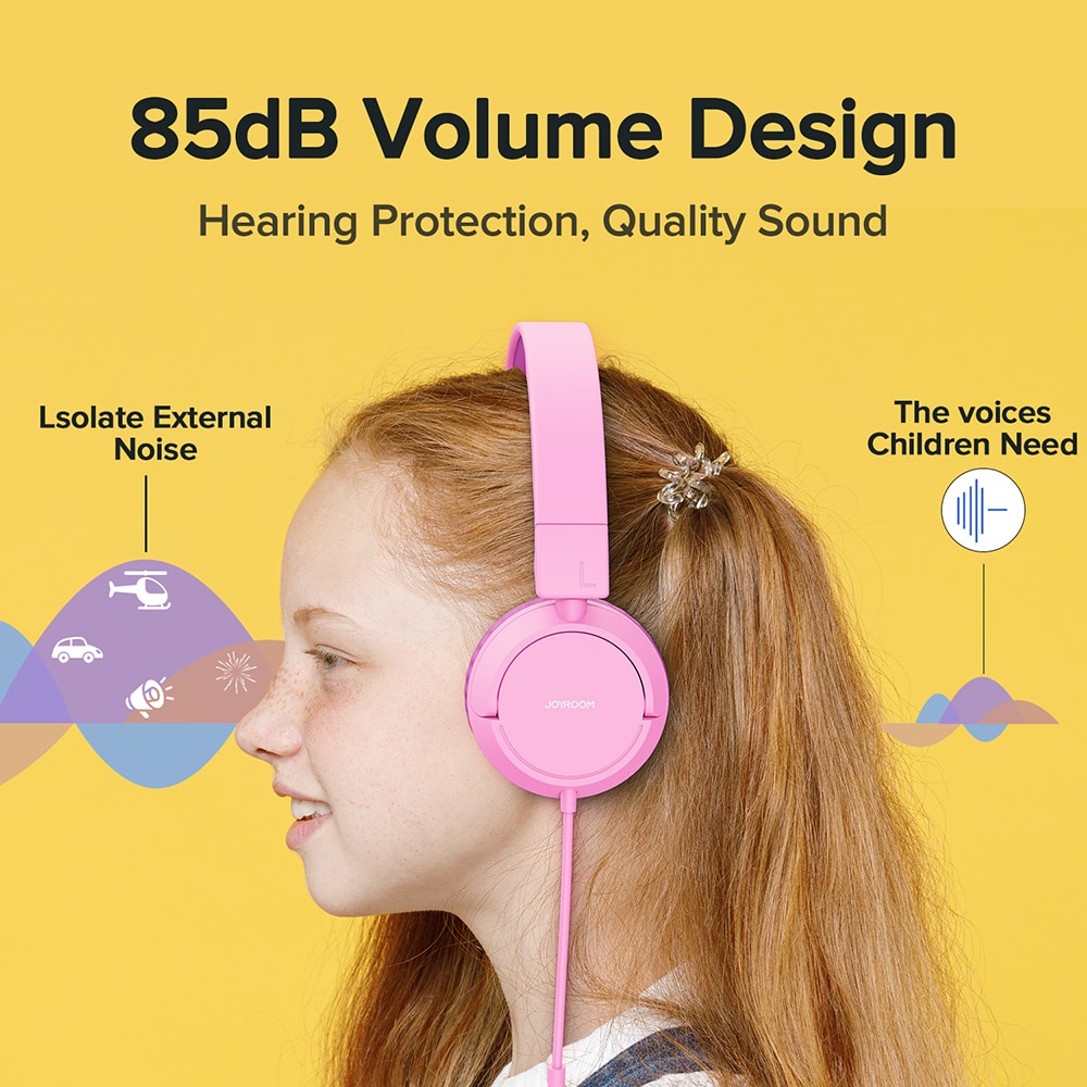 Joyroom Headphone Kabel Stereo 85dB Dengan Mic Untuk Anak