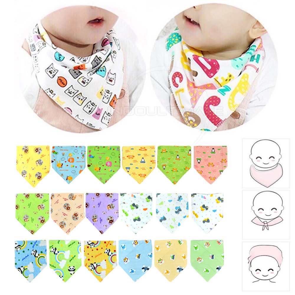 Slaber Bayi Double Layer Premium COTTON Baby Bib Celemek Kain BY-652-ST Slabber Bayi Segitiga