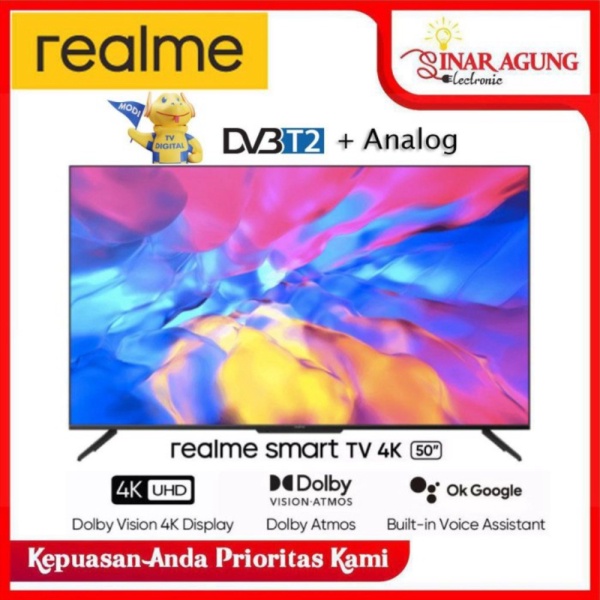 REALME SMART LED TV 50 INCH ANDROID 100 ORI Promo