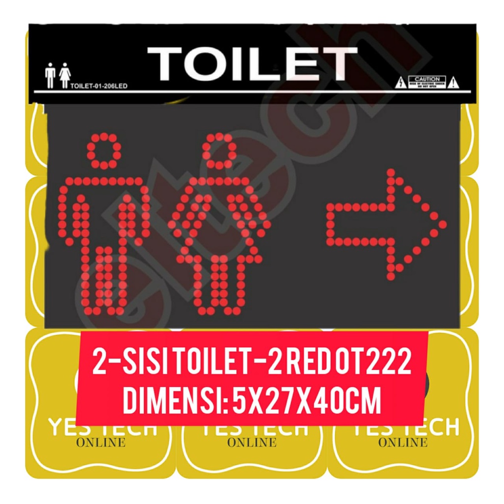 

2-Sisi LED Logo Sign Board Papan Tanda Tulis Kamar Mandi Kecil TOILET